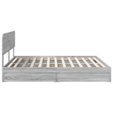 Storage Bed Grey Sonoma 200 x 200 cm Engineered Wood 3412246