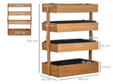 Four-Tier Basket Wooden Plant Stand - Orange T3398P318757