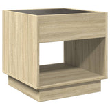 ZNTS Coffee Table with Infinity LED Sonoma Oak 50x50x50 cm 847653