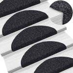 ZNTS Stair Mats Self-adhesive 20 pcs Black 56x17x3 cm 3365669