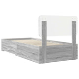Bed Frame with Drawer Grey Sonoma 90 x 200 cm Engineered Wood 3412423