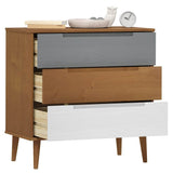 Drawer Cabinet MOLDE Brown 80x40x80 cm Solid Wood Pine 350504
