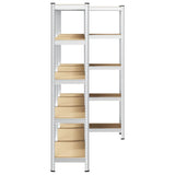 5-Layer Storage Shelves 3 pcs Silver Steel&Engineered Wood 3307590