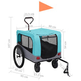 2-in-1 Pet Bike Trailer & Jogging Stroller Blue and Grey 92441