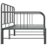 Pull-out Sofa Bed Frame without Mattress Grey Metal 90x200 cm 324754