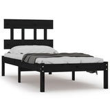 Bed Frame without Mattress Black 100x200 cm Solid Wood 3104732