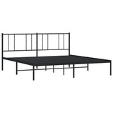 Metal Bed Frame without Mattress with Headboard Black 180x200cm 352484