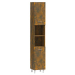 ZNTS Bathroom Cabinet Smoked Oak 30x30x179 cm Engineered Wood 825831