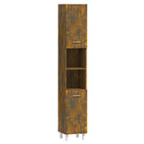 ZNTS Bathroom Cabinet Smoked Oak 30x30x179 cm Engineered Wood 825831