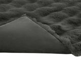 Anti-Slip Faux Rabbit Fur Blanket Olite Dark Grey 240 x 270 cm 42021804