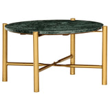 Coffee Table Green 60x60x35 cm Real Stone with Marble Texture 286450
