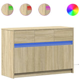TV Cabinet with LED Sonoma Oak 91x34x61 cm Engineered Wood 852182