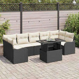 Garden Sofa Set with Cushion Manual 8 pcs Black Poly rattan 3357150