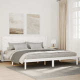 Extra Long Bed Frame without Mattress White 140x210 cm Solid Wood 3309272