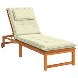 Sunlounger Cushion GEMERT 100% Polyester Cream 190 x 60 x 9 cm 947531