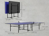 9FT Folding Table Tennis Table with Four Wheels, for Indoor Use, Blue T3398P425044