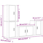 4 Piece TV Cabinet Set Smoked Oak Engineered Wood 3188611