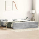 Bed Frame without Mattress Grey Sonoma 200x200 cm 3203738