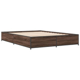 Bed Frame without Mattress Brown Oak 140x190 cm 3279856