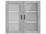 Wall Glass Cabinet PORTO Grey Sonoma 80 x 31 x 100 cm 885511
