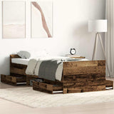Bed Frame Old Wood Engineered Wood, Solid Pinewood Single 3328794