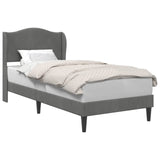 Bed Frame with Headboard Dark Grey 90 x 190 cm Velvet 42027948