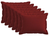 Cushion with Pillow HOUTEN 6 pcs Wine Red Faux Linen 935048