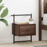 Bedside Cabinet Wall-mounted Brown Oak 35x30x51 cm Engineered Wood 833451