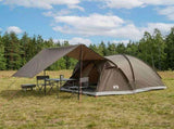 Cabin Tent with Roof Brown grey 4-Person Polyester and Steel 42029011