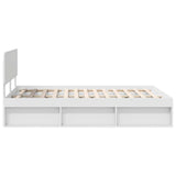Bed Frame with Headboard White 150 x 200 cm Solid Pine Wood 3412060