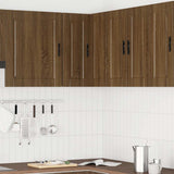 Kitchen Wall Corner Cabinet "Porto" Brown Oak Engineered Wood 854104