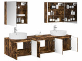 Bathroom Cabinet Set 5 pcs Smoked Oak Engineered Wood 3406451