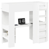 Loft Bed Frame with Desk White 75 x 190 cm Engineered Wood 3410427