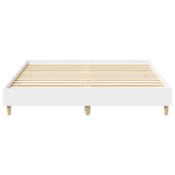 Bed Frame White Engineered wood, solid eucalyptus wood, plywood 3328717
