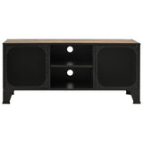 TV Cabinet Rustic Brown 105x36x47 cm Metal and MDF 335909