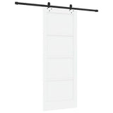 Sliding Door White and Black 83 x 211 cm Solid Pine Wood 3333535