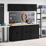 Garage Cabinets 6 pcs Black Engineered Wood 3328342