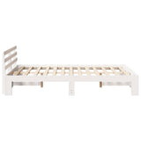 Bed Frame with Headboard White 120 x 200 cm Solid Pine Wood 872612