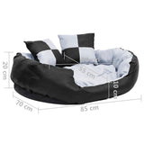 Reversible & Washable Dog Cushion Grey and Black 85x70x20 cm 171208