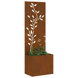 Garden Privacy Screen Floral Rusty 50 x 140 cm Weathering steel 876482