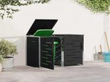 Wheelie Bin Storage Black 138 x 77.5 x 112.5 cm Stainless Steel 3422237