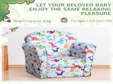 Children Armchair Kids Sofa Tub Chair Seat Cartoon Dinosaur Pattern Bedroom Flannel Wooden Frame T3398P347633