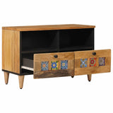 TV Cabinet with Drawer Natural 70 x 33 x 46 cm Solid Mango Wood 4018261