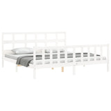 Bed Frame without Mattress White Super King Size Solid Wood Pine 3193027