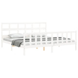 Bed Frame without Mattress White 200x200 cm Solid Wood Pine 3193032