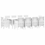 Garden Dining Set 11 pcs White Polt rattan 3378602