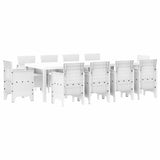 Garden Dining Set 11 pcs White Polt rattan 3378602