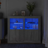 Side Cabinets with LED Lights 2 pcs Grey Sonoma Engineered Wood 836641