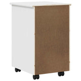 Rolling Cabinet White 34 x 39 x 56 cm Solid Pine Wood 42028341