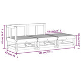 3 Piece Garden Lounge Set White Solid Wood Pine 825409
